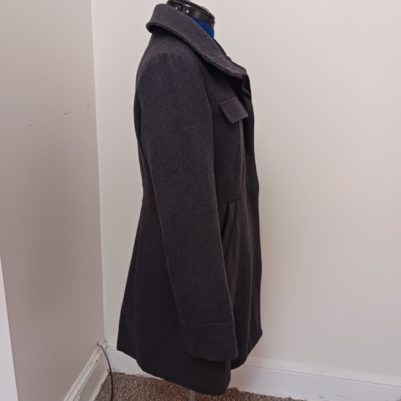 Green With Envy Womans Wool Blend Peacot Gray Sz Large Pockets Buttons - Picture 10 of 15